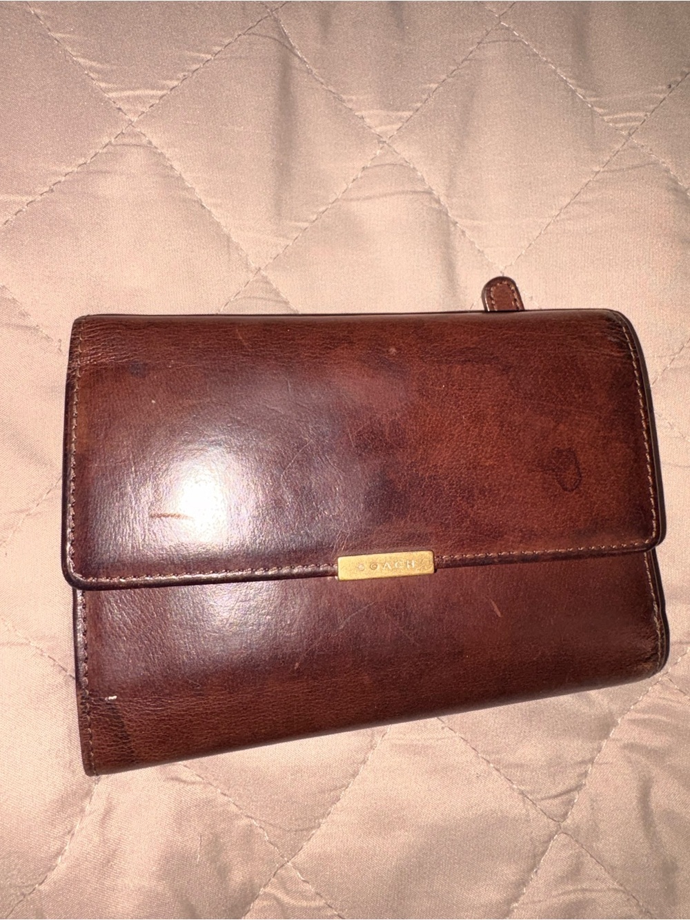Vintage Coach Leather Trifold Wallet